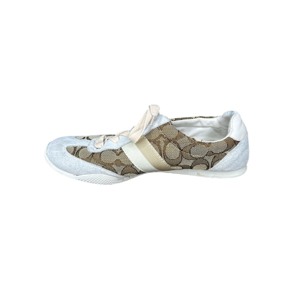 COACH Kelson Outline Signature Suede in Khaki and Chalk Womens Size 7 - Picture 10 of 16